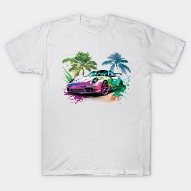 Tropical Sports Car T-Shirt by pxdg